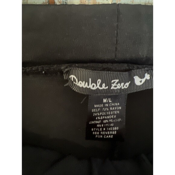 Double Zero Black Legging Pants Floral Embroidery M/L - Picture 4 of 6